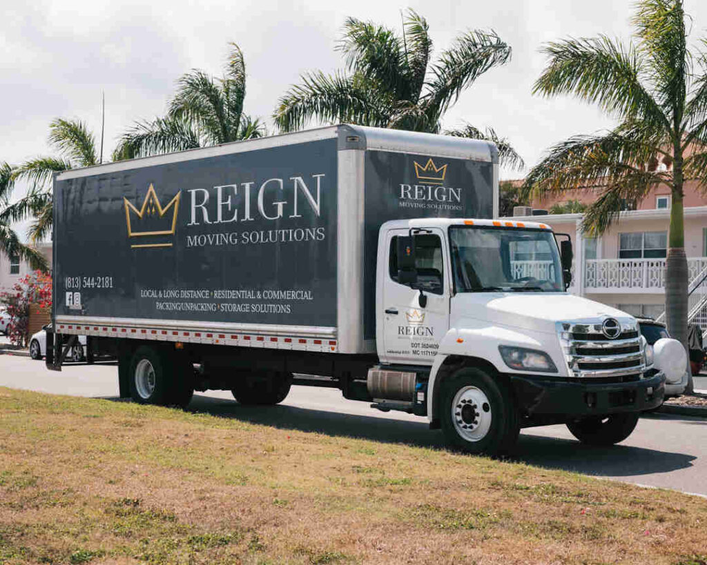 Moving truck heading into the sunshine