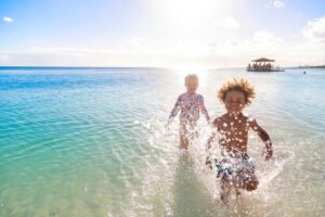 Children playing in the sunshine