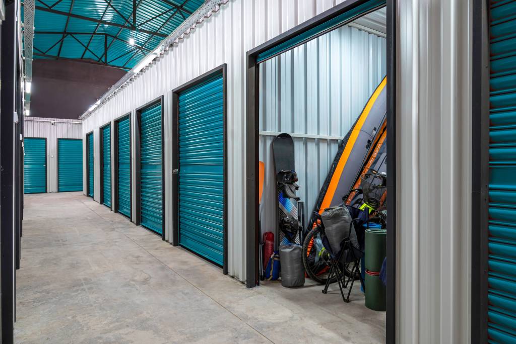 Storing outdoor activity items in storage unit